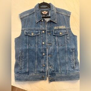 Harley-Davidson Denim Vest - Men's Blue Jean Vest, Size M